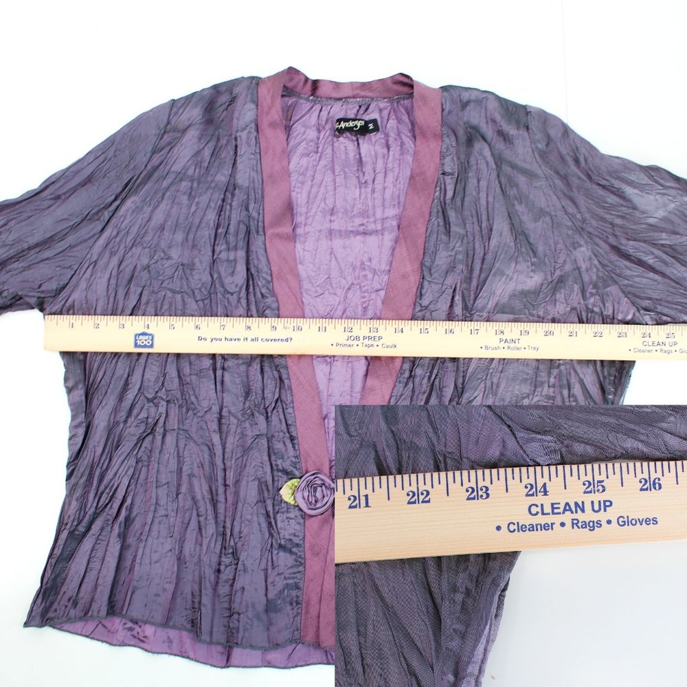VTG Lee Andersen 2PC Crushed Iridescent Set Long Geode Dress & Pomp Jacket - Picture 9 of 16